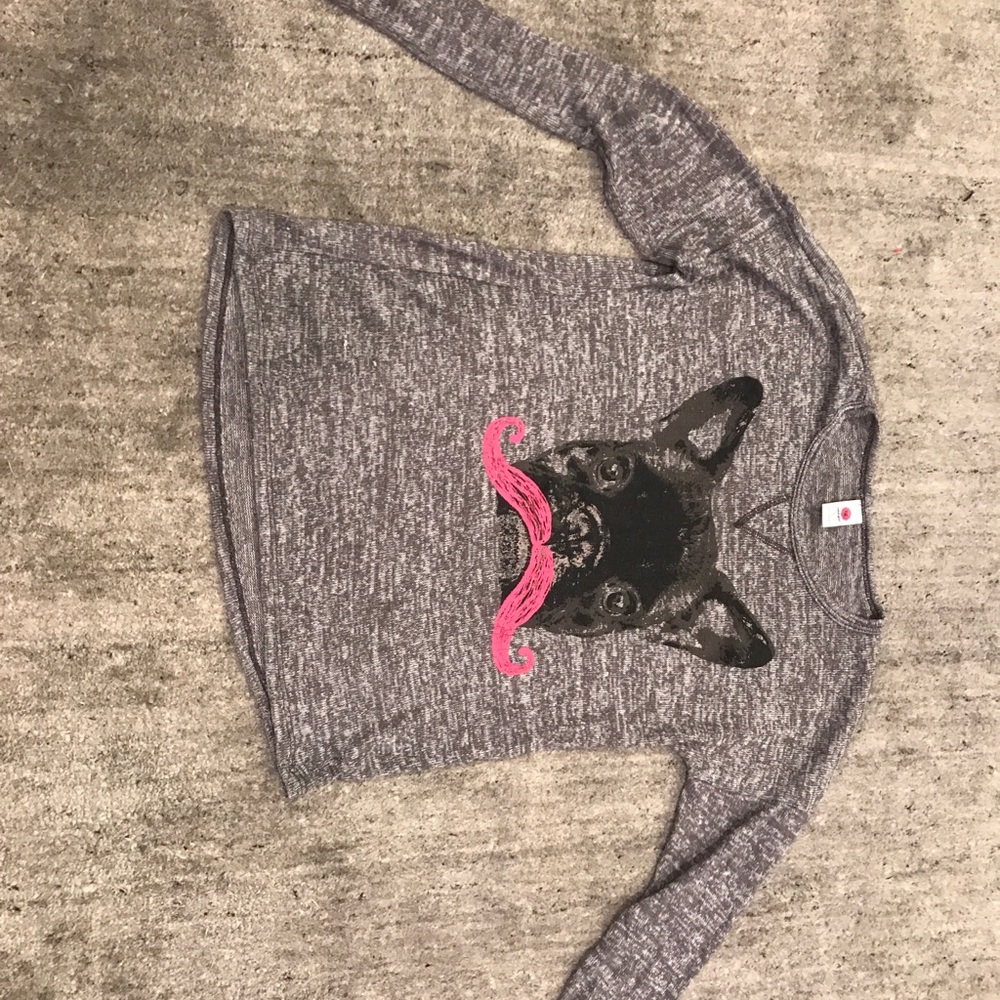 Pug with a pink mustache
